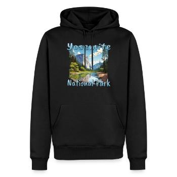 Yosemite National Park: Bunte Landschaft im - Männer Premium Bio Hoodie - Schwarz - Vorne - Nico (187cm)