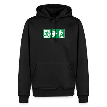 Notausgang Wandern Bergsteigen Wanderer - Männer Premium Bio Hoodie - Schwarz - Vorne - Nico (187cm)
