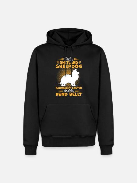 Shetland Sheepdog schnarcht lauter Sheltie - Männer Premium Bio Hoodie - Schwarz