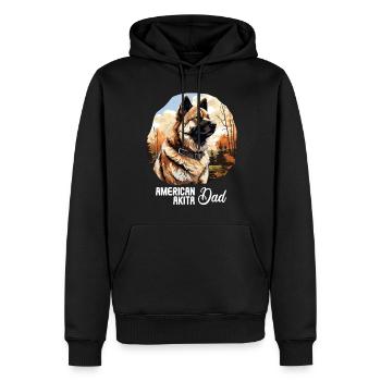 Hund American Akita - Männer Premium Bio Hoodie - Schwarz - Vorne - Nico (187cm)