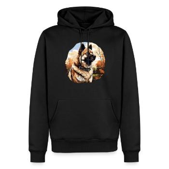 Hund American Akita - Männer Premium Bio Hoodie - Schwarz - Vorne - Nico (187cm)