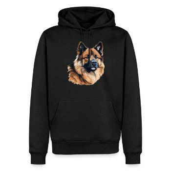 Hund American Akita - Männer Premium Bio Hoodie - Schwarz - Vorne - Nico (187cm)