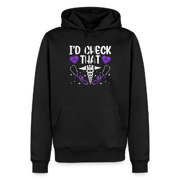 Ich Würde Überprüfen, Ob - STNA State Tested - Männer Premium Bio Hoodie - Schwarz - Vorne - Nico (187cm)