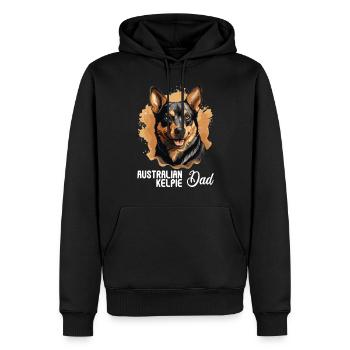 Chien Kelpie australien - Sweat à capuche Premium bio Homme - noir - Devant - Nico (187cm)