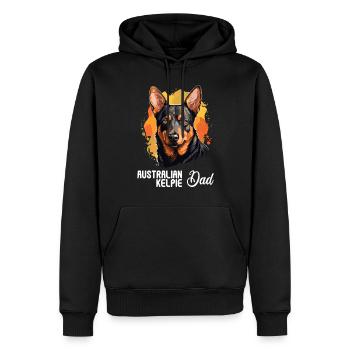 Chien Kelpie australien - Sweat à capuche Premium bio Homme - noir - Devant - Nico (187cm)