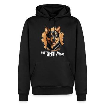 Chien Kelpie australien - Sweat à capuche Premium bio Homme - noir - Devant - Nico (187cm)