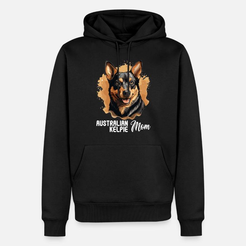 Chien Kelpie australien - Sweat à capuche Premium bio Homme - noir