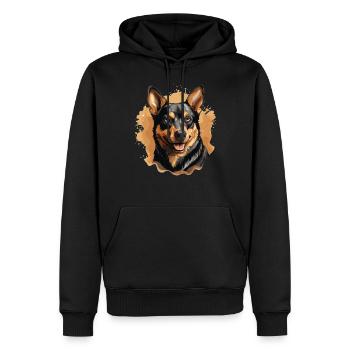 Chien Kelpie australien - Sweat à capuche Premium bio Homme - noir - Devant - Nico (187cm)