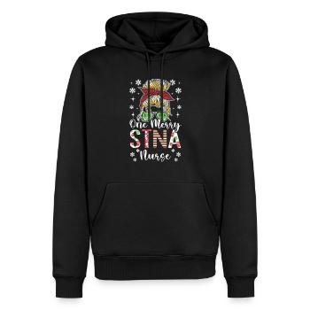 Eine Fröhliche STNA -Krankenschwester - STNA - Männer Premium Bio Hoodie - Schwarz - Vorne - Nico (187cm)