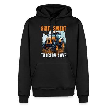 Dirt Sweat Tractor Love Gift Farmer Farmer - Men’s Premium Organic Hoodie - black - Front - Nico (187cm)