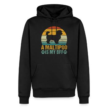 Cadeaux Maltipoo - Sweat à capuche Premium bio Homme - noir - Devant - Nico (187cm)