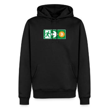Sortie d’urgence Bitcoin Bitcoiner - Sweat à capuche Premium bio Homme - noir - Devant - Nico (187cm)