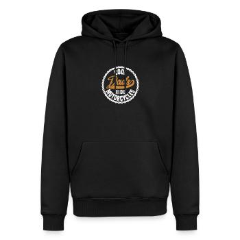 Les papas cool conduisent des motos - Sweat à capuche Premium bio Homme - noir - Devant - Nico (187cm)