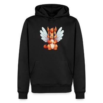 Cute Squirrel Angel Comic - Men’s Premium Organic Hoodie - black - Front - Nico (187cm)