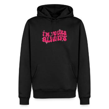 Retro Groovy 70's Valentine's Day Hearts Couple - Sweat à capuche Premium bio Homme - noir - Devant - Nico (187cm)