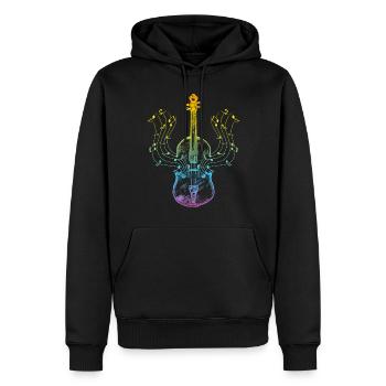 Notes de musique de violon Musicien de violon Amateur de violon Vi - Sweat à capuche Premium bio Homme - noir - Devant - Nico (187cm)