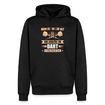 Dart Humor Nie zu alt Dartspieler Geschenk - Männer Premium Bio Hoodie - Schwarz - Vorne - Nico (187cm)
