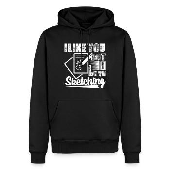 Sketching I Love Sketching - Men’s Premium Organic Hoodie - black - Front - Nico (187cm)