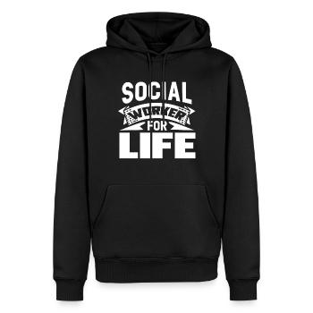 Social Worker Social Worker For Life - Men’s Premium Organic Hoodie - black - Front - Nico (187cm)