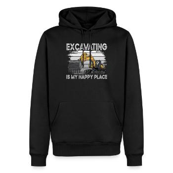 Conducteur de pelle - Sweat à capuche Premium bio Homme - noir - Devant - Nico (187cm)