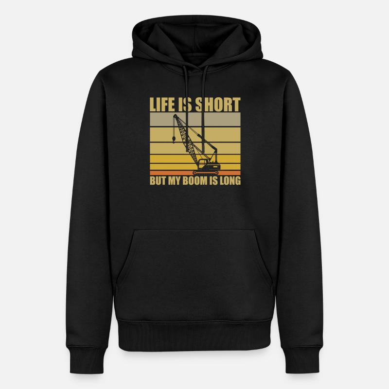 Kranführer Spruch - Männer Premium Bio Hoodie - Schwarz