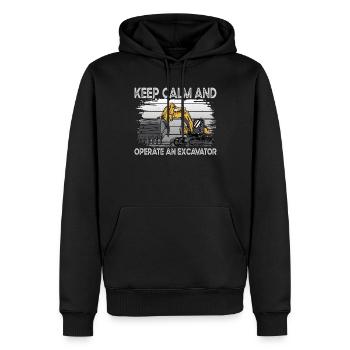 Gardez le conducteur de pelle calme - Sweat à capuche Premium bio Homme - noir - Devant - Nico (187cm)