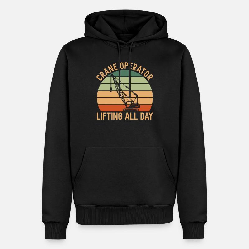 Kranfahrer Spruch - Männer Premium Bio Hoodie - Schwarz