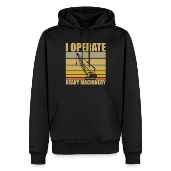 Kranfahrer Spruch - Männer Premium Bio Hoodie - Schwarz - Vorne - Nico (187cm)