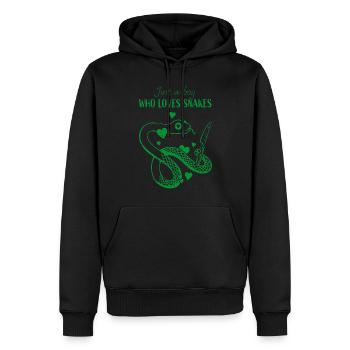 Serpents, Gardiens de zoo, Reptiles, Amoureux des serpents - Sweat à capuche Premium bio Homme - noir - Devant - Nico (187cm)