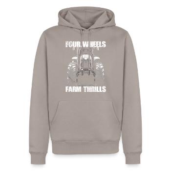 Quatre roues Farm Thrills Tracteur Farmer Farmer - Sweat à capuche Premium bio Homme - taupe - Devant - Nico (187cm)