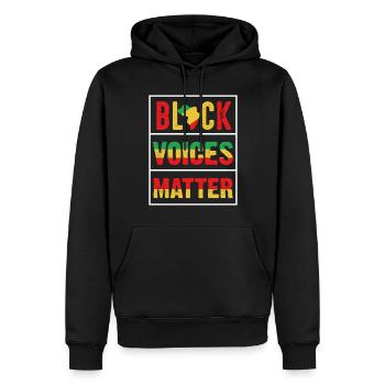 Schwarze Geschichte Monat Juneteenth Afroamerikane - Männer Premium Bio Hoodie - Schwarz - Vorne - Nico (187cm)