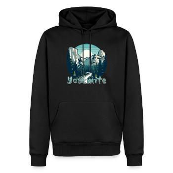 Parc national de Yosemite : la beauté de la nature - Sweat à capuche Premium bio Homme - noir - Devant - Nico (187cm)