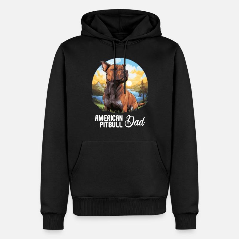 Hund American Pitbull - Männer Premium Bio Hoodie - Schwarz