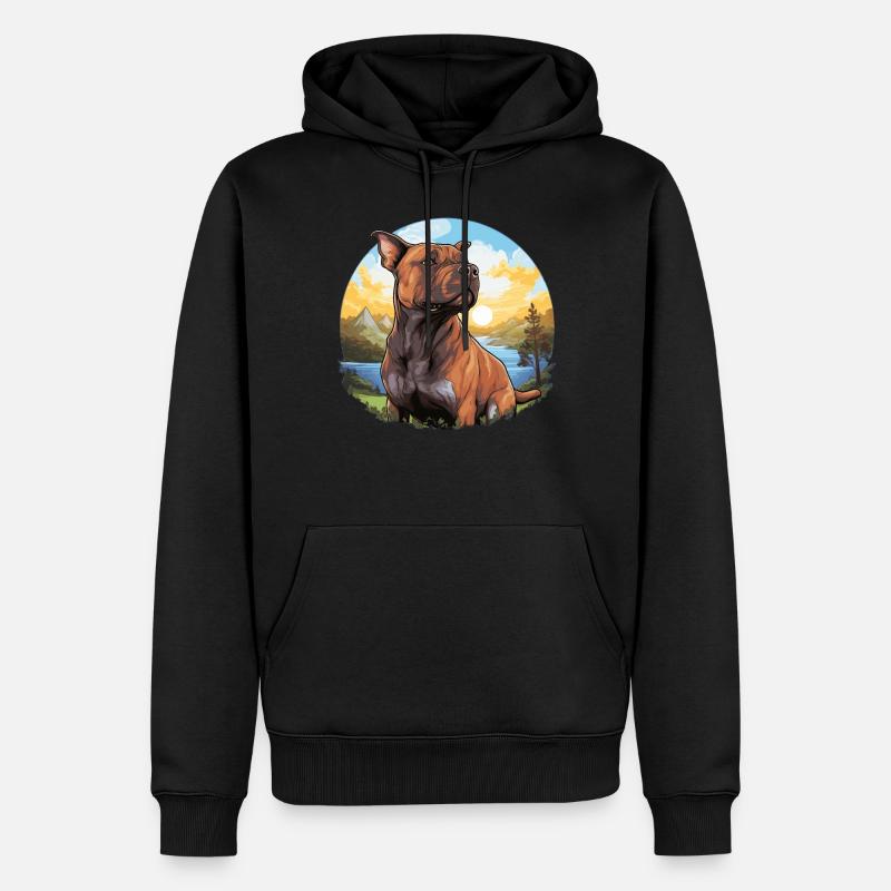 Chien Pitbull américain - Sweat à capuche Premium bio Homme - noir