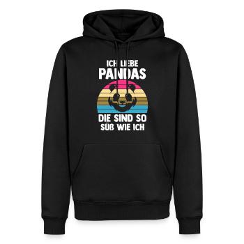 Pandabär Panda - Männer Premium Bio Hoodie - Schwarz - Vorne - Nico (187cm)