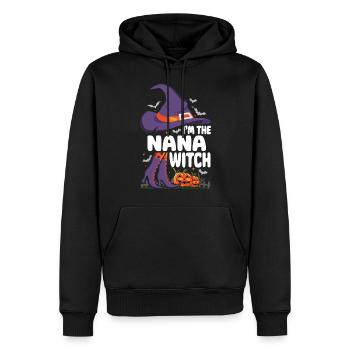Je suis la sorcière Nana - Sweat à capuche Premium bio Homme - noir - Devant - Nico (187cm)