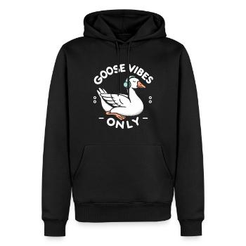 Just Goose Vibes - Mème musical - Sweat à capuche Premium bio Homme - noir - Devant - Nico (187cm)