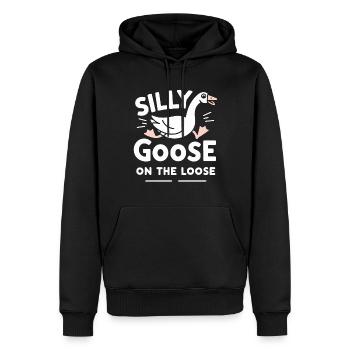 Silly Goose at the Loose Meme - Sweat à capuche Premium bio Homme - noir - Devant - Nico (187cm)