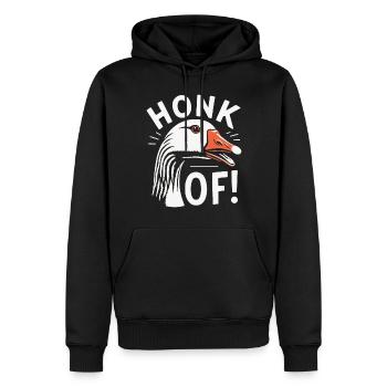 Honk Off – Gänse Meme - Männer Premium Bio Hoodie - Schwarz - Vorne - Nico (187cm)