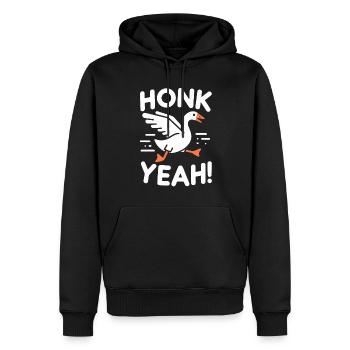 Honk Yeah! Gänse Meme - Männer Premium Bio Hoodie - Schwarz - Vorne - Nico (187cm)