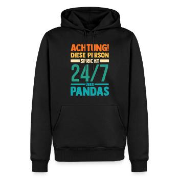 Pandabär Panda - Männer Premium Bio Hoodie - Schwarz - Vorne - Nico (187cm)