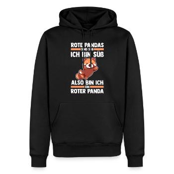 Roter Panda - Männer Premium Bio Hoodie - Schwarz - Vorne - Nico (187cm)