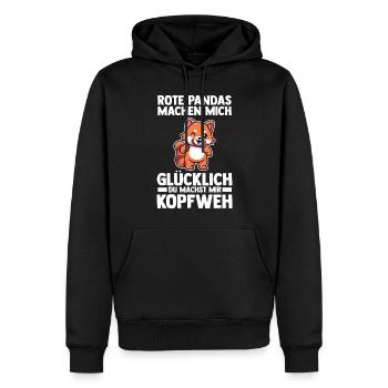 Roter Panda - Männer Premium Bio Hoodie - Schwarz - Vorne - Nico (187cm)