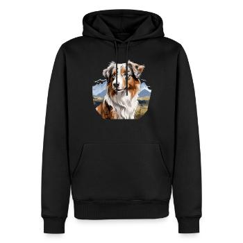 Chien Berger Australien - Sweat à capuche Premium bio Homme - noir - Devant - Nico (187cm)