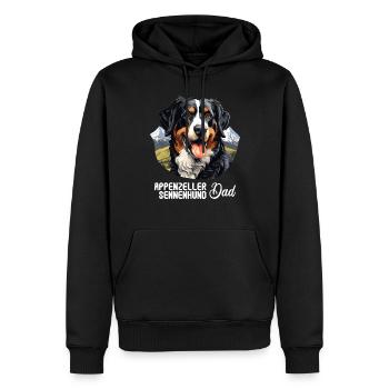 Hund Appenzeller Sennenhund - Männer Premium Bio Hoodie - Schwarz - Vorne - Nico (187cm)