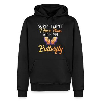 Cadeaux d’amoureux des papillons - Sweat à capuche Premium bio Homme - noir - Devant - Nico (187cm)