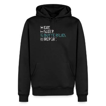 Cadeaux d’amoureux des papillons - Sweat à capuche Premium bio Homme - noir - Devant - Nico (187cm)