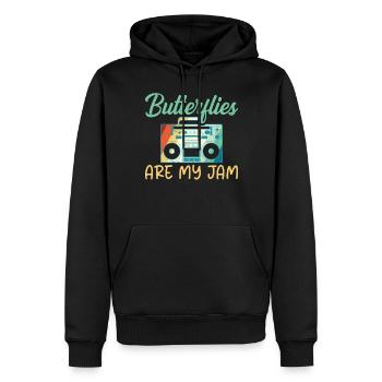 Cadeaux d’amoureux des papillons - Sweat à capuche Premium bio Homme - noir - Devant - Nico (187cm)