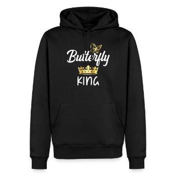 Cadeaux d’amoureux des papillons - Sweat à capuche Premium bio Homme - noir - Devant - Nico (187cm)