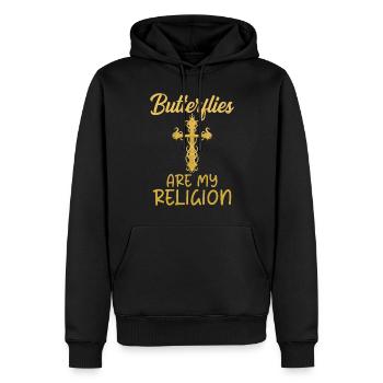 Cadeaux d’amoureux des papillons - Sweat à capuche Premium bio Homme - noir - Devant - Nico (187cm)